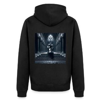 Fart Souls - Hollow Knight on Porcelain Throne #10 - Unisex Premium Organic Zip Hoodie - black - Back - Nico (187cm)