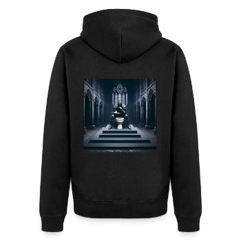 Fart Souls - Hollow Knight on Porcelain Throne #08 - Unisex Premium Organic Zip Hoodie - black - Back - Nico (187cm)
