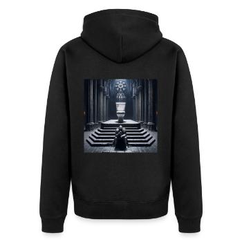Fart Souls - Hollow Knight on Porcelain Throne #07 - Unisex Premium Organic Zip Hoodie - black - Back - Nico (187cm)