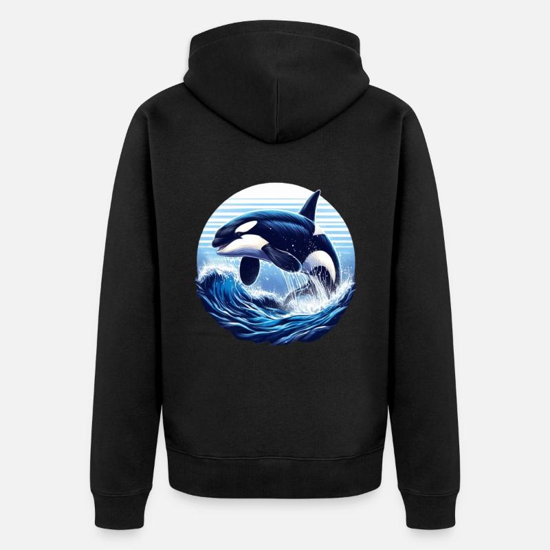 Orque bleue - Veste à capuche bio Premium Unisexe - noir