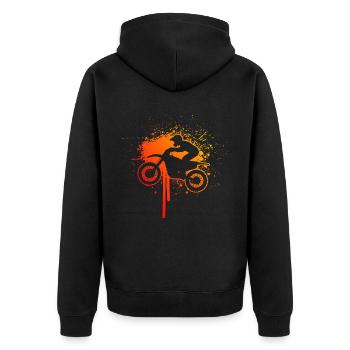Women's Dirt Biker Dirt Bike Dirt Bike Supermoto - Unisex Premium Organic Zip Hoodie - black - Back - Nico (187cm)