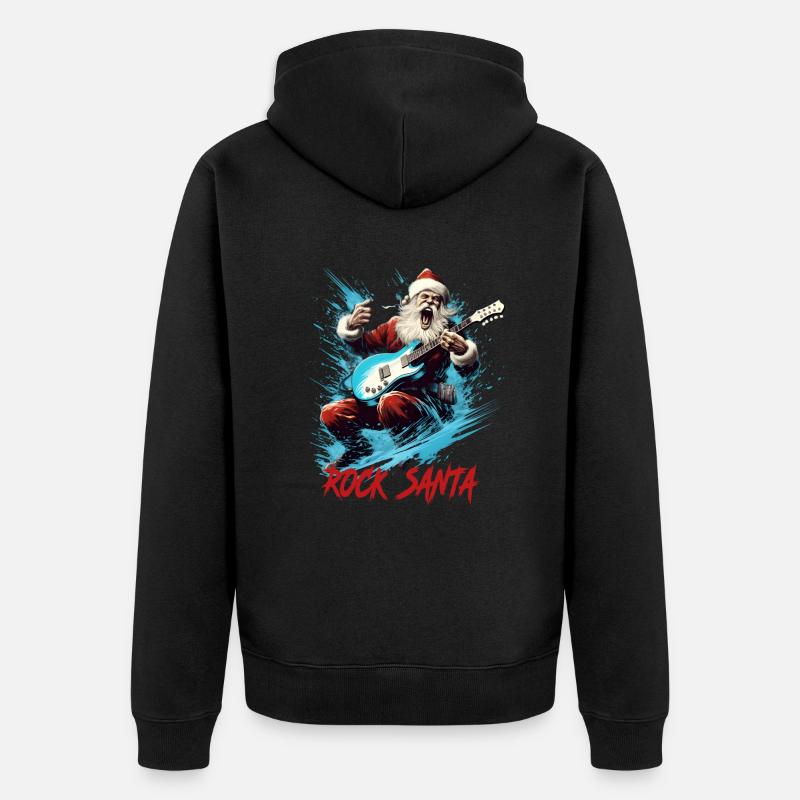 PÈRE NOËL ROCK - Veste à capuche bio Premium Unisexe - noir