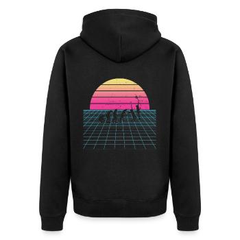 Paddle Court Men's Paddle Racket Paddle - Unisex Premium Organic Zip Hoodie - black - Back - Nico (187cm)