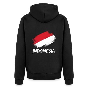 Vintage Indonesian: Indonesia Flag Sports Lovers - Veste à capuche bio Premium Unisexe - noir - Dos - Nico (187cm)