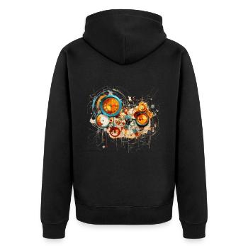 Matematic Design - Unisex Premium Organic Zip Hoodie - black - Back - Nico (187cm)