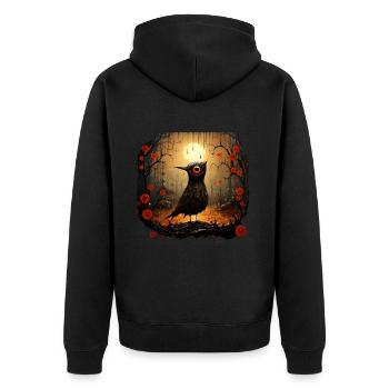Birdy - Unisex Premium Organic Zip Hoodie - black - Back - Nico (187cm)