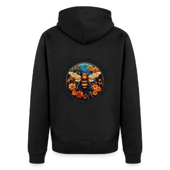 Bee Art Beekeeper Bee Whisperer Saying Sayings - Unisex Premium Organic Zip Hoodie - black - Back - Nico (187cm)