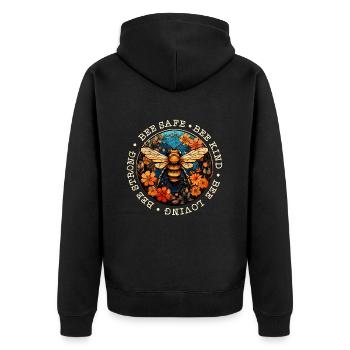 Bee Art Beekeeper Bee Whisperer Saying Sayings - Unisex Premium Organic Zip Hoodie - black - Back - Nico (187cm)