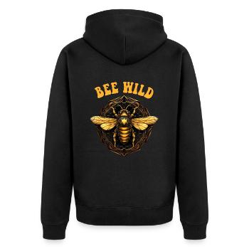 Bienen Art Imker Bienenzüchter Spruch Zitat - Unisex Premium Bio Zip Hoodie - Schwarz - Hinten - Nico (187cm)