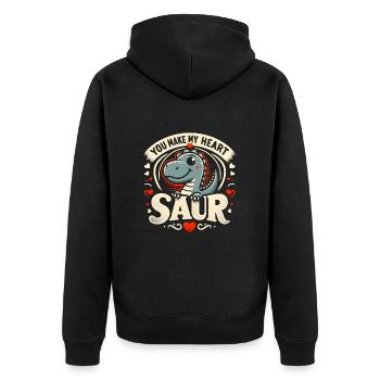 Dinosaure Mignon Cadeau Saint Valentin Humour - Veste à capuche bio Premium Unisexe - noir - Dos - Nico (187cm)