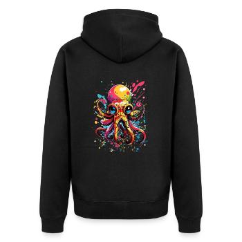 Pieuvre colorée - Veste à capuche bio Premium Unisexe - noir - Dos - Nico (187cm)
