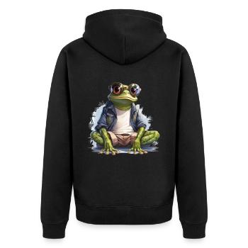 Cool Grenouille Grenouilles Drôles D’animaux - Veste à capuche bio Premium Unisexe - noir - Dos - Nico (187cm)