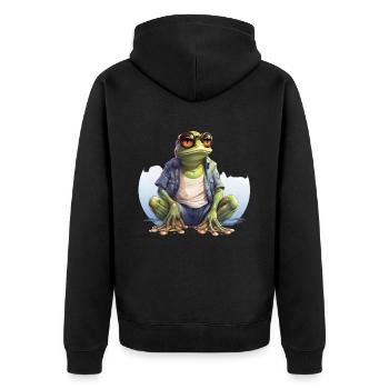 Cool Grenouille Grenouilles Drôles D’animaux - Veste à capuche bio Premium Unisexe - noir - Dos - Nico (187cm)