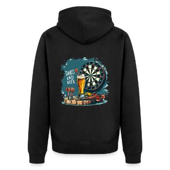 Fléchettes Et Bière Fléchettes Dictons Sports - Veste à capuche bio Premium Unisexe - noir - Dos - Nico (187cm)