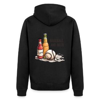 Baseball Et Bière Dictons Sports - Veste à capuche bio Premium Unisexe - noir - Dos - Nico (187cm)