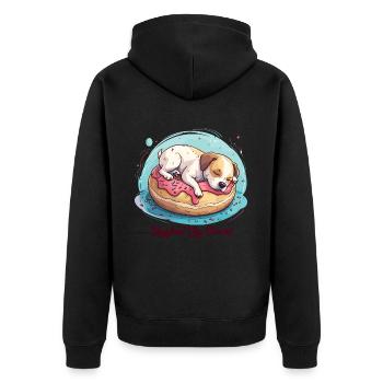 Doughnut Dog Dreams Donut Hunde Träume - Veste à capuche bio Premium Unisexe - noir - Dos - Nico (187cm)