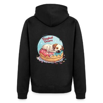 Doughnut Dog Dreams Donut Hunde Träume - Veste à capuche bio Premium Unisexe - noir - Dos - Nico (187cm)