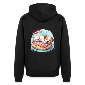 Doughnut Dog Dreams Donut Hunde Träume - Veste à capuche bio Premium Unisexe - noir - Dos - Nico (187cm)