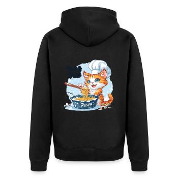 Pattes et pâtes Pattes et pâtes Dictons d’animaux - Veste à capuche bio Premium Unisexe - noir - Dos - Nico (187cm)