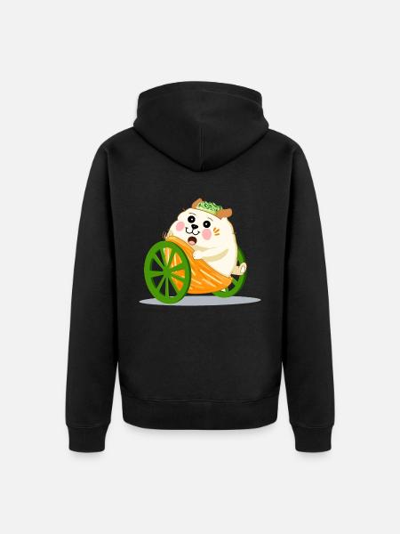 Curious Meerkat - Unisex Premium Organic Zip Hoodie - black