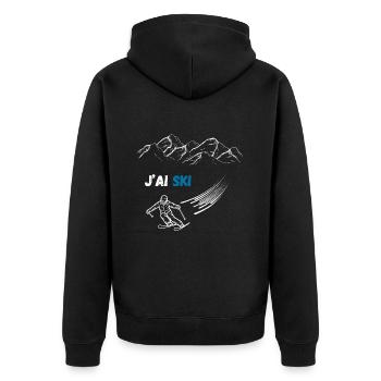 J'ai ski - Veste à capuche bio Premium Unisexe - noir - Dos - Nico (187cm)