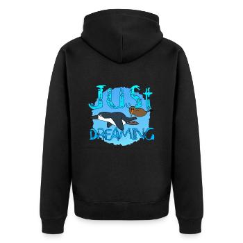 Juste rêver - Veste à capuche bio Premium Unisexe - noir - Dos - Nico (187cm)