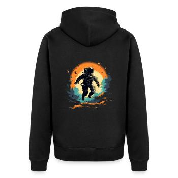 Abstrait Astronaute Planète Espace - Veste à capuche bio Premium Unisexe - noir - Dos - Nico (187cm)