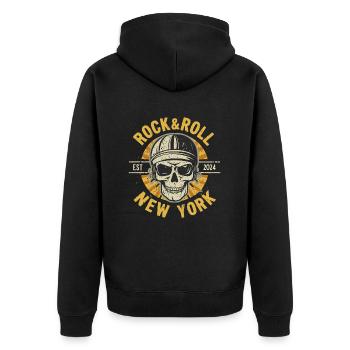 New York Rock & Roll Music Vintage USA America - Unisex Premium Organic Zip Hoodie - black - Back - Nico (187cm)