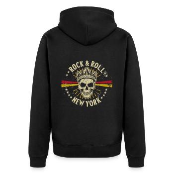 New York Rock & Roll Vintage USA America - Unisex Premium Organic Zip Hoodie - black - Back - Nico (187cm)