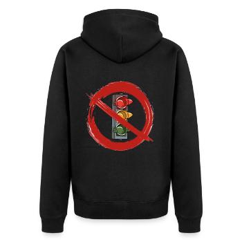 Ampel Ampelregierung Verbotsschild Politik - Unisex Premium Bio Zip Hoodie - Schwarz - Hinten - Nico (187cm)
