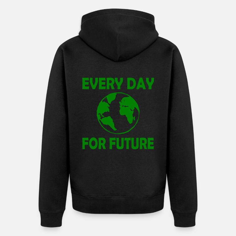 Every day for future - Unisex Premium Bio Zip Hoodie - Schwarz