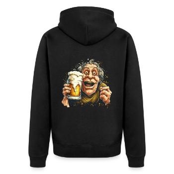 Beer Drinker Outfit Father's Day Men's Night - Unisex Premium Organic Zip Hoodie - black - Back - Nico (187cm)