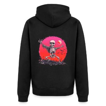 Danse Squelette Crâne Halloween - Veste à capuche bio Premium Unisexe - noir - Dos - Nico (187cm)