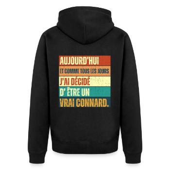 J' ai décidé d' être un vrai connard humour rétro - Veste à capuche bio Premium Unisexe - noir - Dos - Nico (187cm)