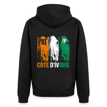 Côte d' ivoire numéro 10 cadeau football foot - Veste à capuche bio Premium Unisexe - noir - Dos - Nico (187cm)