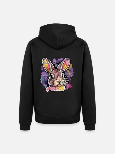 Radiant Rabbit - konstverket - Ekologisk premiumluvjack unisex - svart