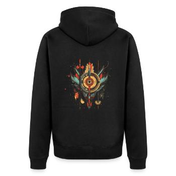 Traumfänger - Unisex Premium Bio Zip Hoodie - Schwarz - Hinten - Nico (187cm)
