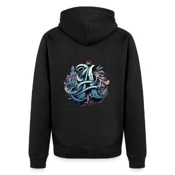 street art, graffiti, - Unisex Premium Organic Zip Hoodie - black - Back - Nico (187cm)
