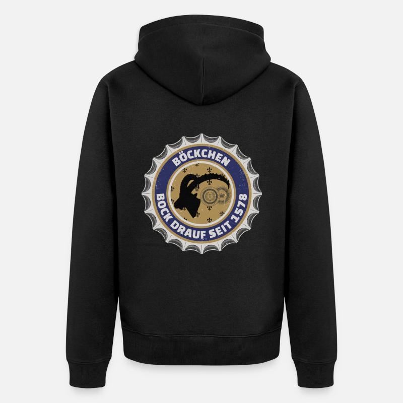 TAPIS DE BIÈRE BOCK DRAUF - Veste à capuche bio Premium Unisexe - noir