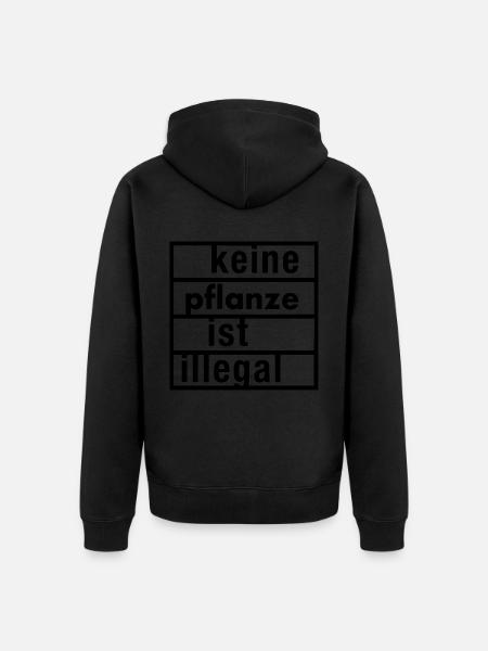 keine pflanze ist illegal - Unisex Premium Bio Zip Hoodie - Schwarz