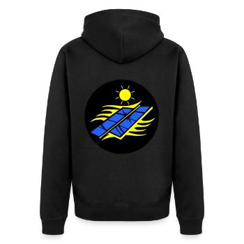 Énergie solaire photovoltaïque - Veste à capuche bio Premium Unisexe - noir - Dos - Nico (187cm)
