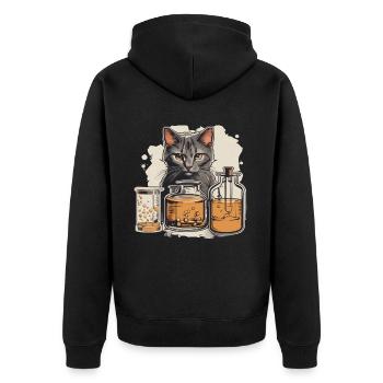 Kit de chimie pour chat - Veste à capuche bio Premium Unisexe - noir - Dos - Nico (187cm)