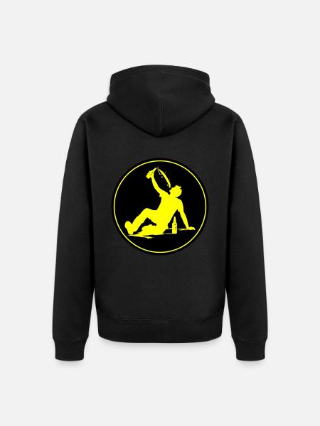 Drinking Beer Silhouette - Unisex Premium Organic Zip Hoodie - black