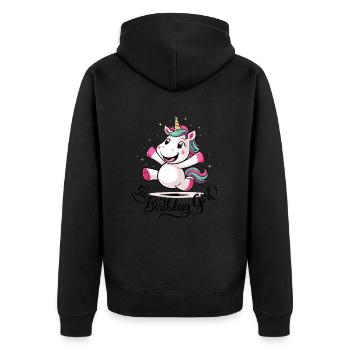 Licorne 5e anniversaire fille cadeau créatures mythiques - Veste à capuche bio Premium Unisexe - noir - Dos - Nico (187cm)