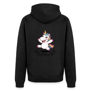 Licorne 5e anniversaire fille cadeau créatures mythiques - Veste à capuche bio Premium Unisexe - noir - Dos - Nico (187cm)