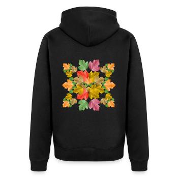 feuilles colorées dans le feuillage d’automne feuille d’un arbre - Veste à capuche bio Premium Unisexe - noir - Dos - Nico (187cm)
