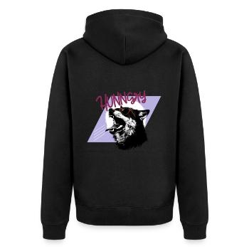 Hungry Like a Wolf - Retro 80s - Unisex Premium Organic Zip Hoodie - black - Back - Nico (187cm)