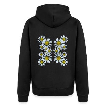 Marguerites Motif Floral Marguerites Fleur Floral - Veste à capuche bio Premium Unisexe - noir - Dos - Nico (187cm)