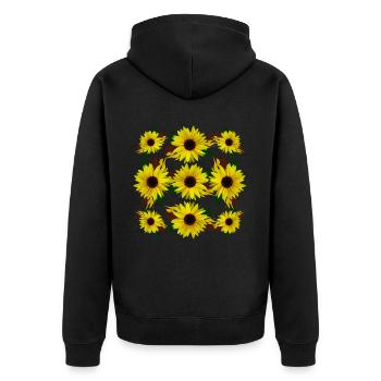 Fleur De Tournesol Floraison Tournesol Floral - Veste à capuche bio Premium Unisexe - noir - Dos - Nico (187cm)