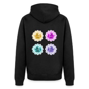 Daisies Butterflies Flower Floral Pattern - Unisex Premium Organic Zip Hoodie - black - Back - Nico (187cm)